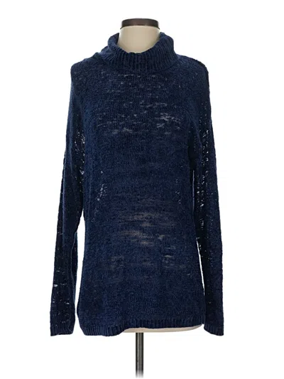 Pre-owned Rafaella Turtleneck Sweater In Blue