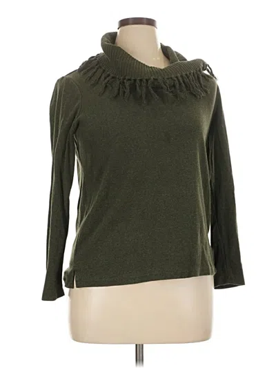 Pre-owned Rafaella Turtleneck Sweater In Green