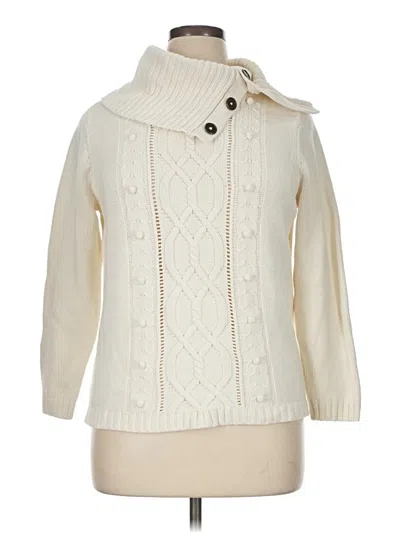 Pre-owned Rafaella Turtleneck Sweater In Ivory