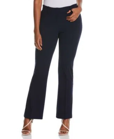 Rafaella Womens Stretch Pull On Classic Fit Crepe Pants In Navy