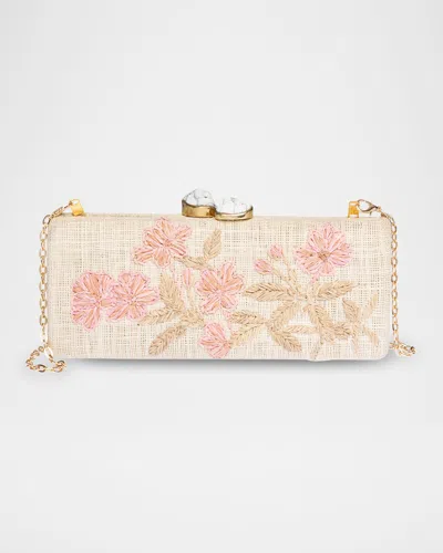 Rafe Alessandra Flower Long Clutch Bag In Blush