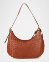 Rafe Alva Zip Woven Leather Hobo Bag In Cognac
