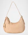 Rafe Alva Zip Woven Leather Hobo Bag In Natural