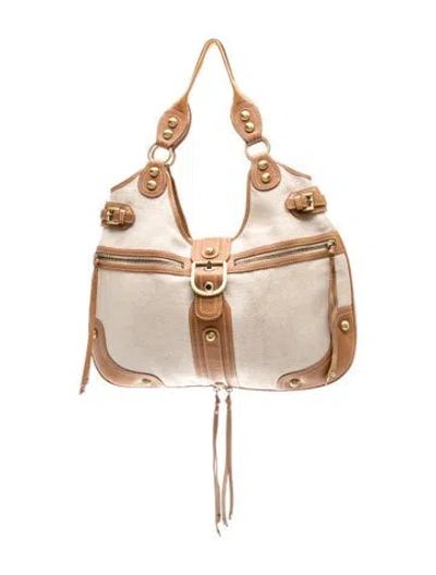 Pre-owned Rafe Canvas Shoulder Bag In Neutrals