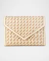 Rafe Jamie Envelope Woven Leather Clutch Bag In Off White