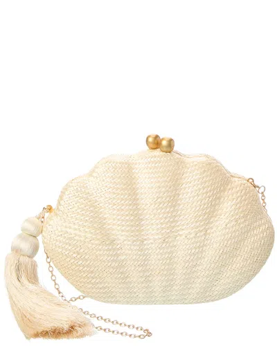 Rafe Katie Straw Clutch In Neutral