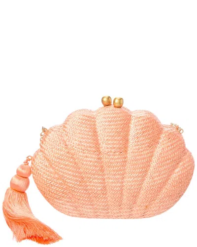 Rafe Katie Straw Clutch In Orange
