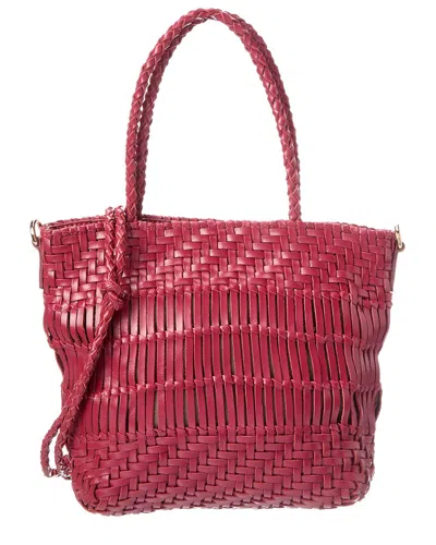 Rafe Kaya Leather Tote In Red