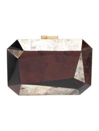 Pre-owned Rafe Mother Of Pearl Minaudière In Brown