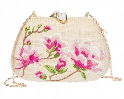 Rafé New York Women's Floral Raffia Clutch In Pink In Multi