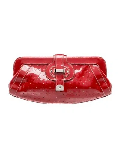 Pre-owned Rafe Patent Leather Clutch In Red