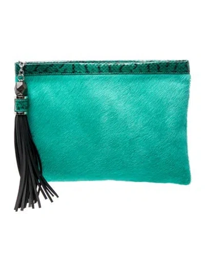 Pre-owned Rafe Ponyhair Clutch W/ Tags In Green