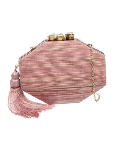 Pre-owned Rafe Raffia Crossbody Bag In Pink