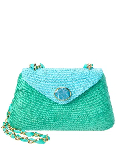 Rafe Rocio Straw Shoulder Bag In Green