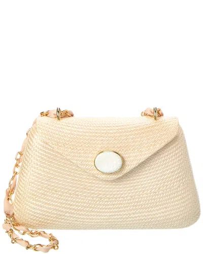 Rafe Rocio Straw Shoulder Bag In Neutral
