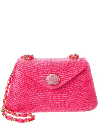 Rafe Rocio Straw Shoulder Bag In Pink