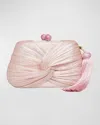 Rafe Rosie Draped Tasesel Straw Clutch Bag In Pale Pink