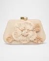 Rafe Rosie Flower Straw Clutch Bag In Natural