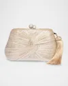 Rafe Rosie Tassel Twisted Clutch Bag In Natural