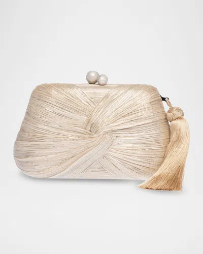 Rafe Rosie Tassel Twisted Clutch Bag In Natural