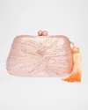 Rafe Rosie Tassel Twisted Clutch Bag In Peach