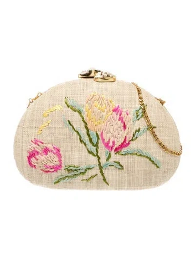 Pre-owned Rafe Straw Clutch In Neutrals