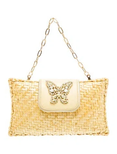 Pre-owned Rafe Straw Clutch In Yellow
