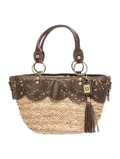 Pre-owned Rafe Straw Shoulder Bag In Neutrals