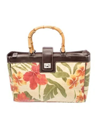 Pre-owned Rafe Straw Top Handle Bag In Multi