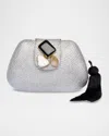 Rafe Tamu Stone Tassel Woven Clutch Bag In Silver