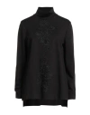 Raffaela D'angelo Woman T-shirt Black Size M Viscose, Polyamide, Elastane In Multi