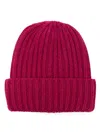 Raffaele Bettini Ribbed Beanie In Bordeaux
