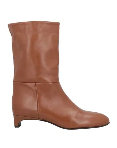 Raffaele Genga Woman Ankle Boots Tan Size 10 Leather