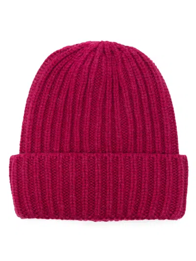 Raffaello Bettini Ribbed-knit Cashmere Beanie In Pink