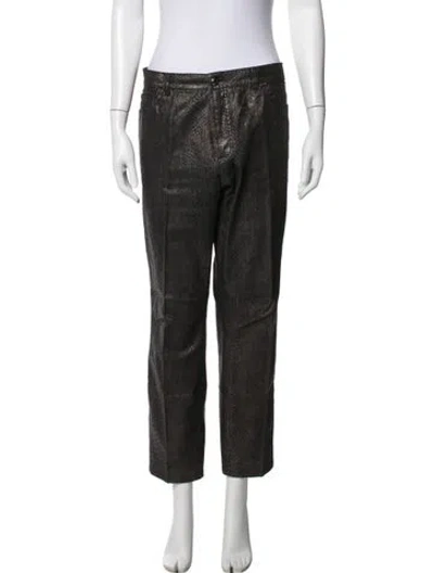 Pre-owned Raffaello Rossi Animal Print Straight Leg Pants In Green