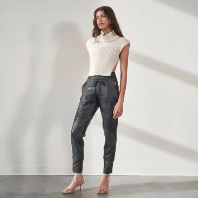 Raffaello Rossi Candy Vegan Leather Pant In Black