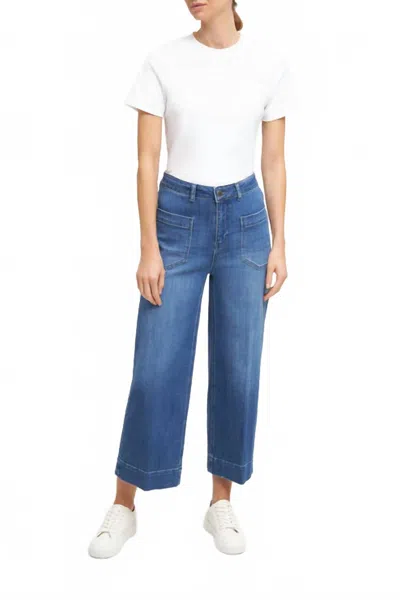 Raffaello Rossi Miru Front Patch Pocket High Rise Jeans In Authentic Blue