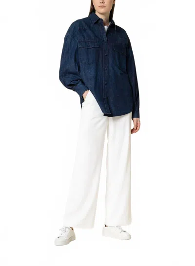 Raffaello Rossi Palina Long Fluid Flannell Pull-on Pants In White