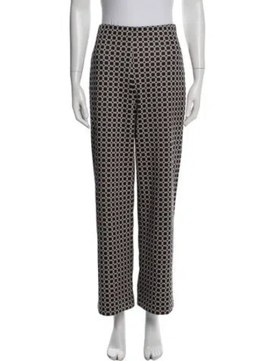 Pre-owned Raffaello Rossi Patterned Straight Leg Pants In Black