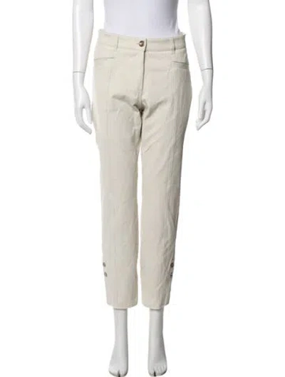 Pre-owned Raffaello Rossi Straight Leg Pants In White