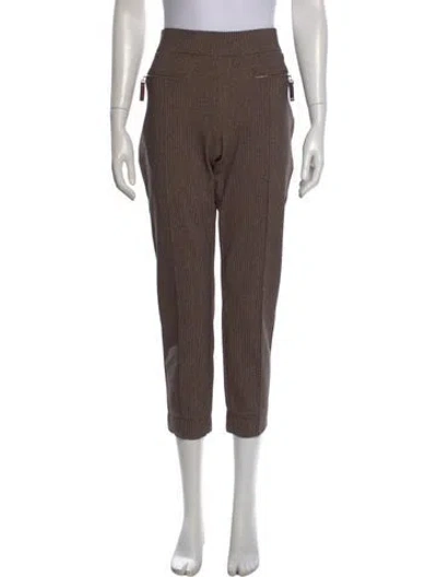 Pre-owned Raffaello Rossi Tweed Pattern Straight Leg Pants In Brown