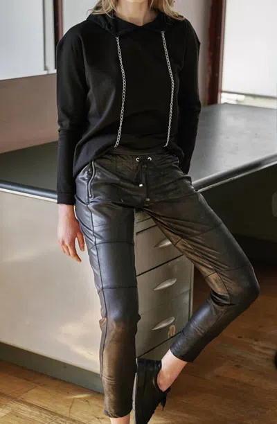 Raffaello Rossi Women's Candy Vegan Leather Pants In Dark Olive In Black