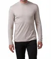 Raffi Aqua Cotton Mock Neck Top In Oat In Gray
