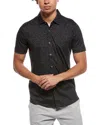 Raffi Brushed Dot Button Shirt In Black