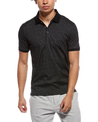 Raffi Brushed Dot Polo Shirt In Black