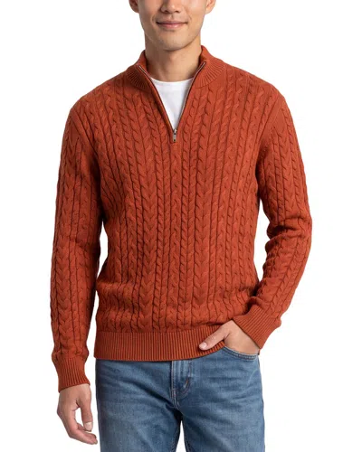Raffi Cable 1/4-zip Mock Neck Sweater In Multi