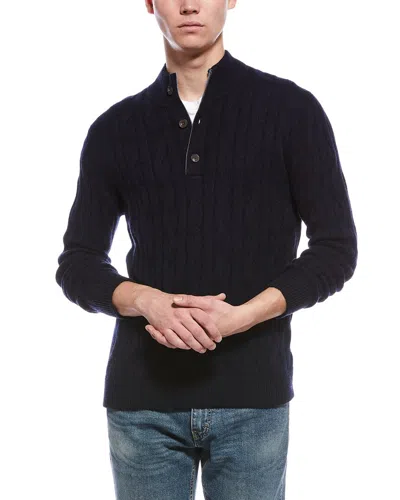 Raffi Cable Cashmere Mock Neck Sweater In Black