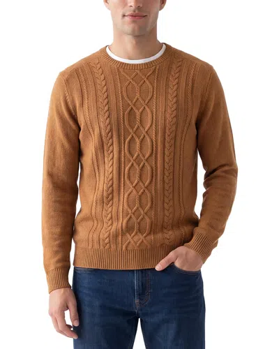 Raffi Cable Wool & Cashmere-blend Crewneck Sweater In Brown