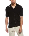 Raffi Camp Collar Button Shirt In Black