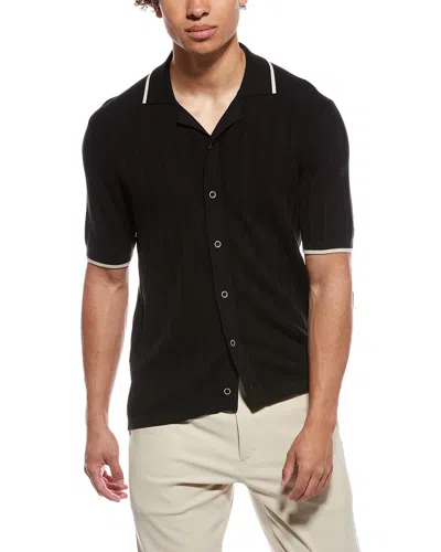 Raffi Camp Collar Button Shirt In Black